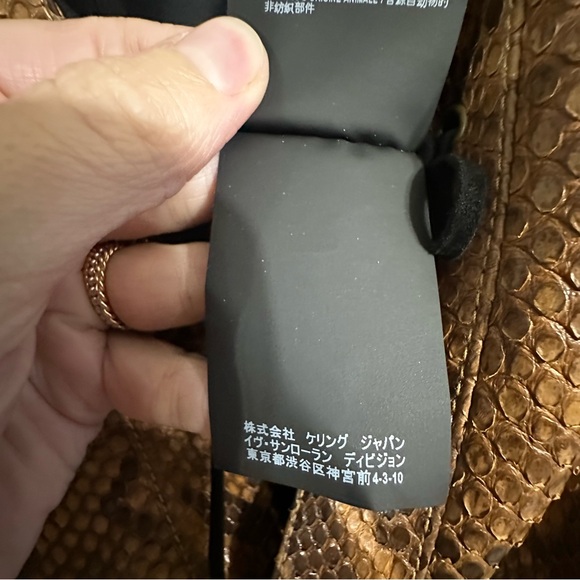 Saint Laurent Paris Python Leather Belted Playsuit size FR 36 Long Sleeve Shorts - Picture 12 of 16